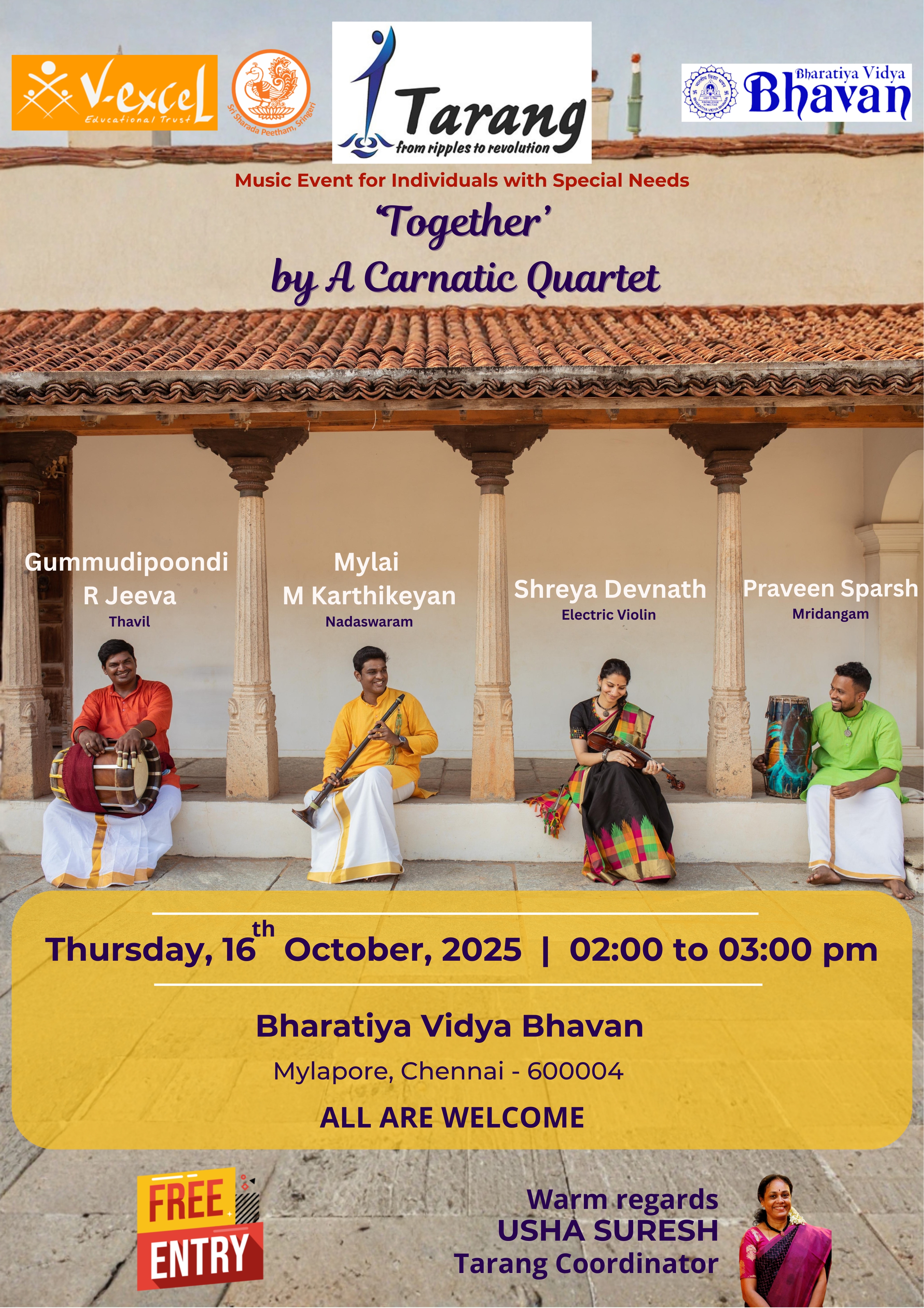 Performances by R Jeeva, M Karthikeyan, Sreya Devanath, Praveen Sparsh