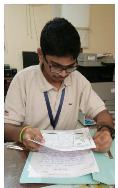 Gokula at his workplace